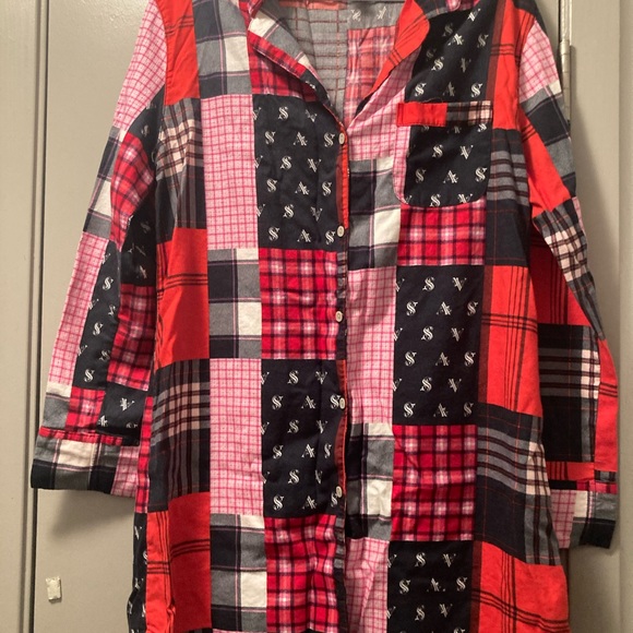 VICTORIAS SECRET | DREAMER PATCHWORK   NIGHTSHIRT| SZ MED - Picture 2 of 5